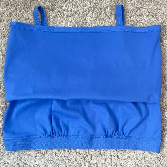 Girlfriend Collective Blue Gemma Scoop Tank Top with Built-In Bra Plus Size XXL - Picture 8 of 15